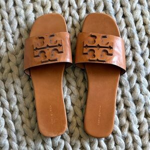 Tory Burch Tan Leather Slides